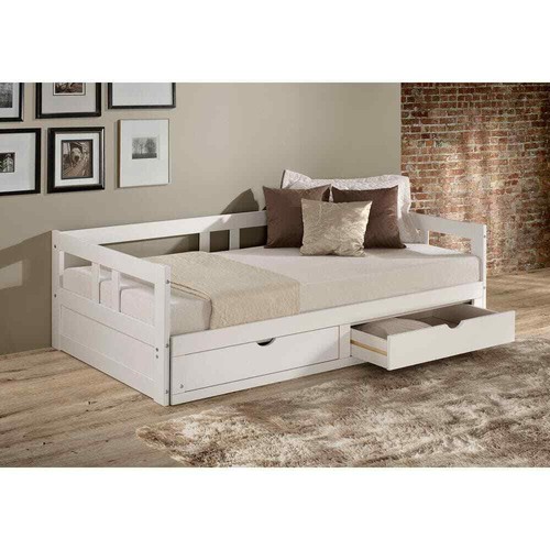 Melody White Twin to King Bed with Under Bed Storage - Picture 5 of 8