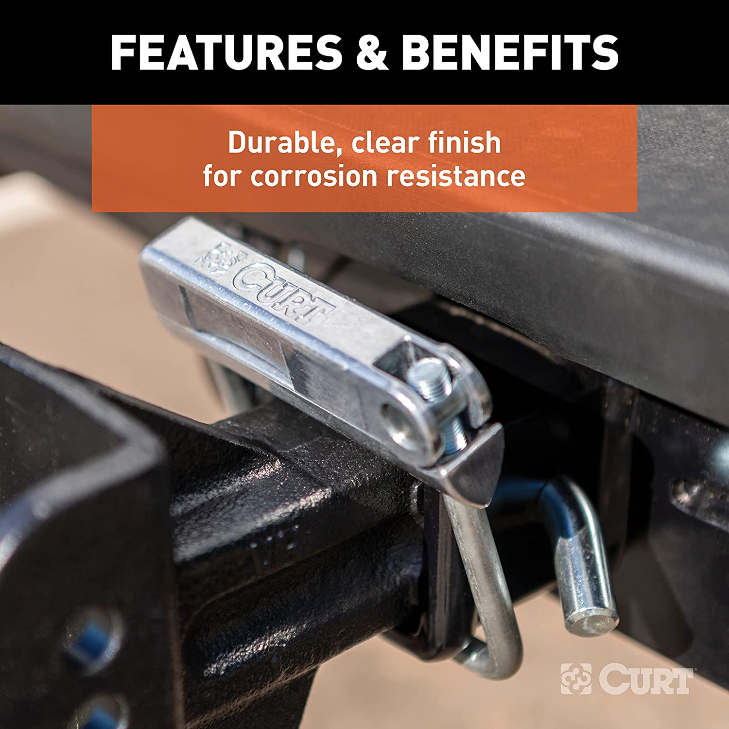 CURT 22320 NoTool AntiRattle Hitch Clamp Tightener for 21/2Inch