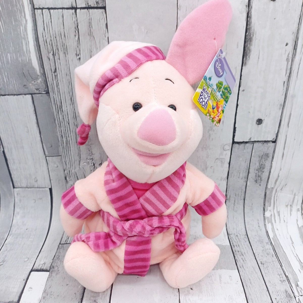 Disney Piglet Soft Toy Plush In Dressing Gown And Night Cap 25cm