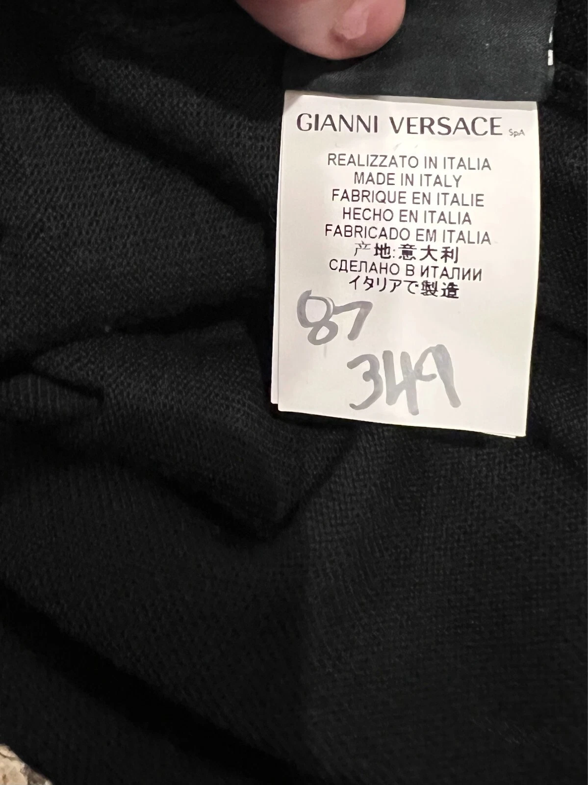 Autentico! Gianni Versace Lana Mini Abito Nero Lana Taglia 40 Small