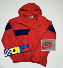 VTG 80s 90s Nike Anorak Pullover Sailing Windbreaker Jacket Red Blue Nautical M