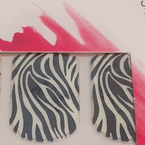 Glow In The Dark Zebra Print Nail Sticker Set 12ct - Picture 2 of 4
