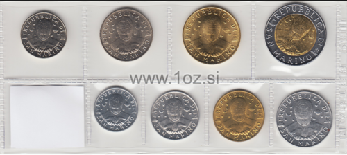 SAN MARINO SET 1997 - 9 coins (1, 2, 5, 10, 20, 50, 100, 200, 500 LIRE) UNC - Picture 2 of 5