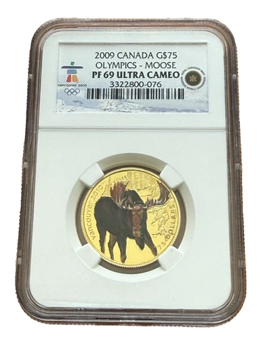 Canada 2009 Gold 75 Dollars $75 NGC PF69UC Olympics - Moose