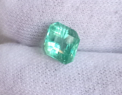Kolumbianische Farbe Sambia Smaragd Achteckschliff zertifiziert Erdmine Edelstein 2,94 ct - Bild 5 von 9