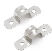 100 Pack 1/2 Inch Stainless Steel Rigid Pipe Strap Cable Clamp with 2 Holes
