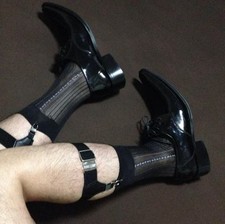 Uomo Calze Garters Giarrettiere Fisso-Calze Nero NEOFAN