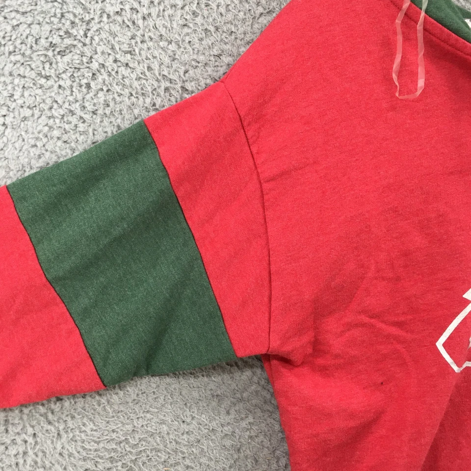 NHL Minnesota Wild рубашка женщин M 8/10 красный зеленый длинным рукавом пуловер галстук спереди - Изображение 4 из 4