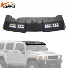 KUAFU Fiberglass Sun Visor Roof Painted W/ LED DRL Light For Hummer H3 All Years