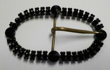 Antique Victorian Black Jet Glass Crystal Lady's Buckle