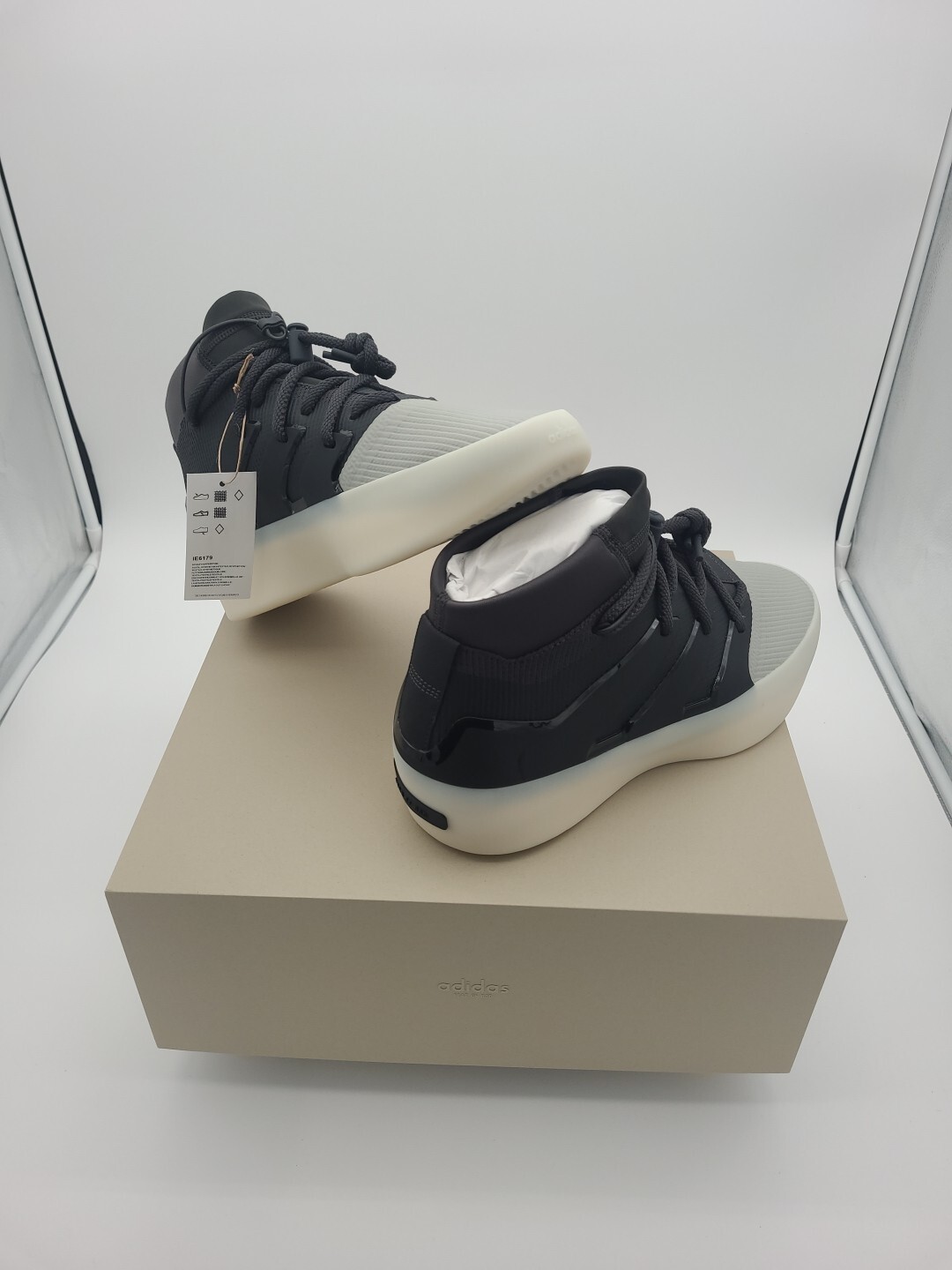 Adidas I Basketball x Fear of God Athletics Mid Carbon Sesame Men's Size 12 NEW thumbnail 3