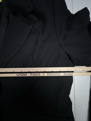Kate Hill Women Blazer Jacket 16 W Black Two Button Lined Shoulder Pads - Picture 5 of 22