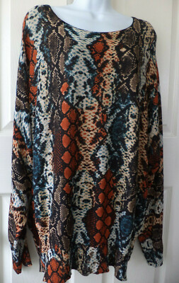 Joseph A Qu'est ce Que c'est Geometric Print Multicolor Pullover Sweater Top XL