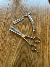 Vintage Sears Stainless Hair Thinning Shears Made in Italy  Straight Razor Read
