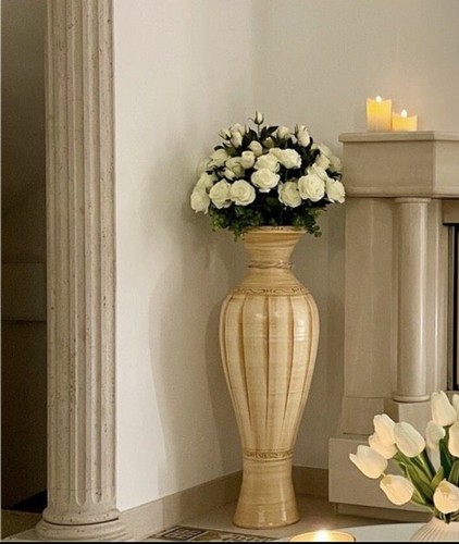 Bodenvase groß beige creme 100cm