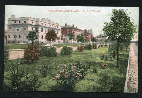 Westmoreland Place, St. Louis Missouri Street Scene Postcard - Bild 1 von 3