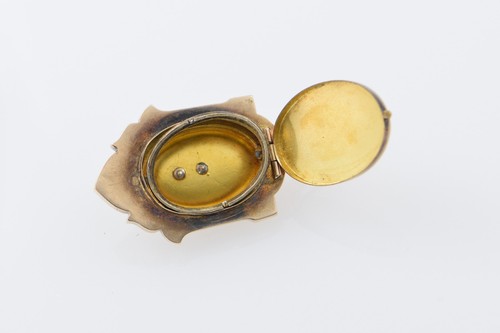 Rose/Yellow Gold Pearl and Enamel Locket, circa 1880 - Picture 6 of 9