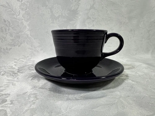 Fiestaware Tea Cup and Saucer Plum Purple Homer Laughlin Fiesta HLC - EUC