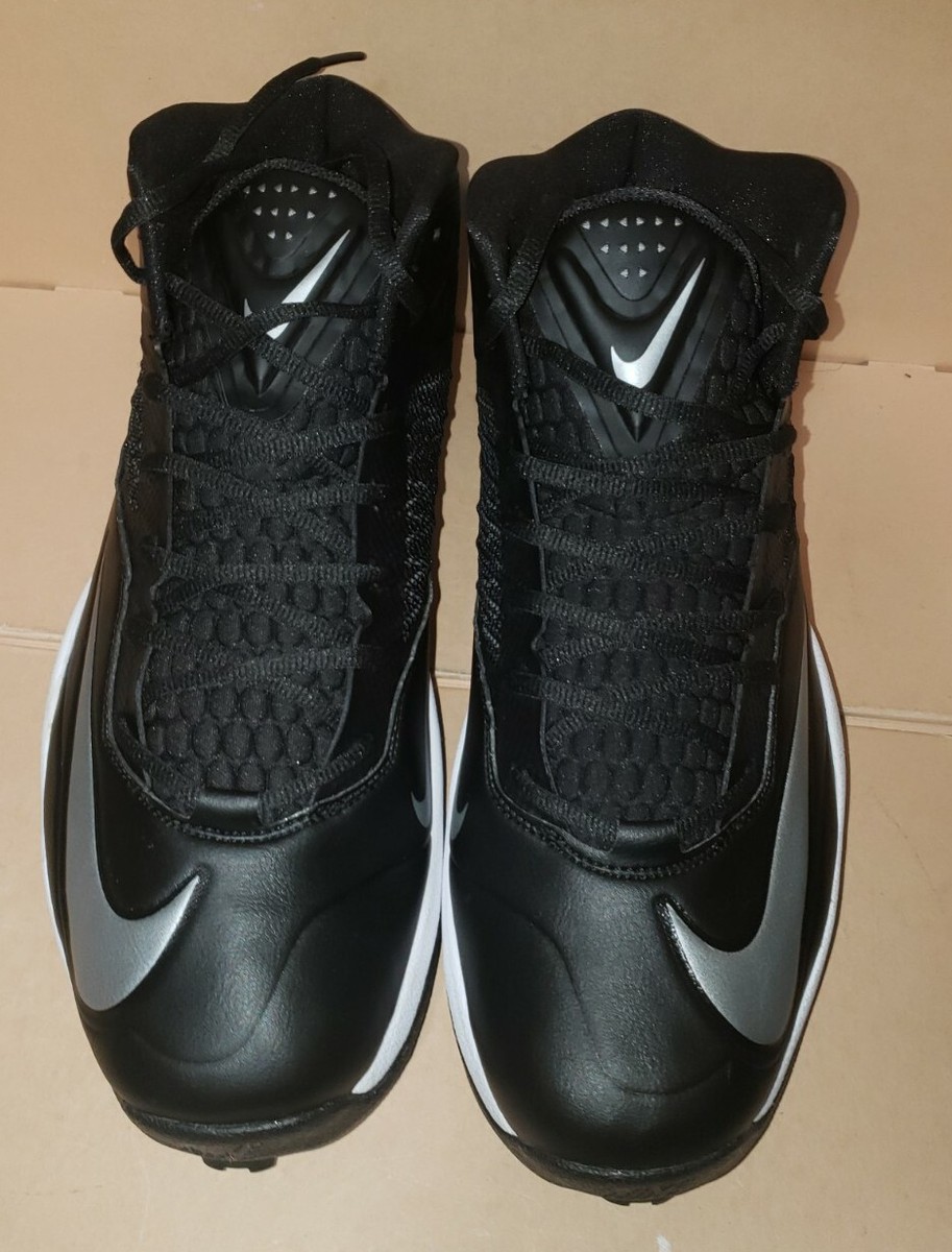 NIKE ZOOM CODE ELITE 3/4 SHARK RUBBER CLEATS FOOTBALL BLACK 