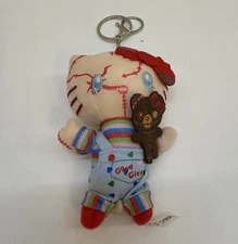 HELLO KITTY x CHUCKY  4" Plush Keychain Kawaii Anime Horror HALLOWEEN