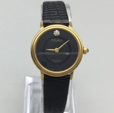 Dufonte By Lucien Piccard Watch Women 24mm Gold Tone Leather Band New Battery