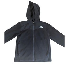 The North Face Youth M 10/12 Black Fleece Full Zip Hoodie Jacket Nylon Yoke