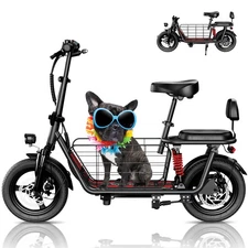 Seated Electric Scooter with Basket, 14" E Scooter 22mph Cruise Control 850W USA