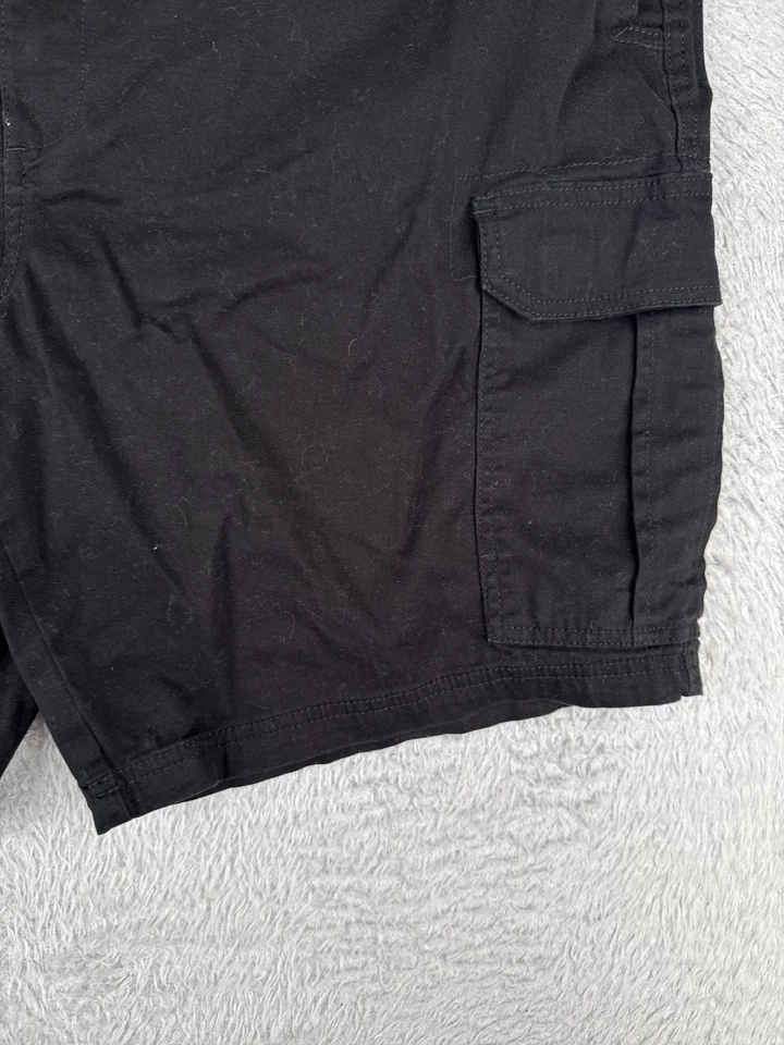 Pantalones Cortos George Hombres 40 Negro Carga Mezcla de Algodón Sarga Senderismo Campamento Informal 40x9 Foto 2 de 4