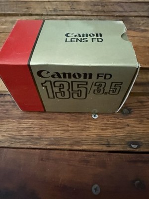 Canon FD 135mm f/3.5 Telephoto Lens New Old Stock Box Manual Caps