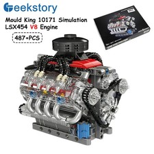 Mould King 10171 Lsx454 V8 Engine Simulation Model Building Blocks Toy-us Stock
