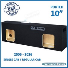 2006-2026 Dodge Ram Single Cab Sub Box 10" Dual Ported Subwoofer Enclosure