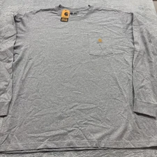 Carhartt Long Sleeve Tshirt Loose Fit Pocket Size XL Gray Model #TK0126-M