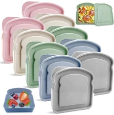 10 Pack Sandwich Containers, Pastic Sandwich Storage for Lunch Boxes, BPA Fre...