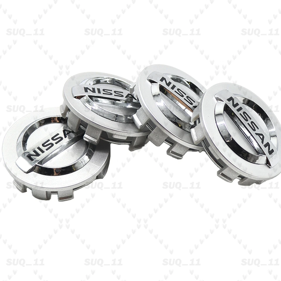 Wheel Center Caps Silver Chrome For 54mm 4 Pcs Set 40343AU51A Foto 4 de 4
