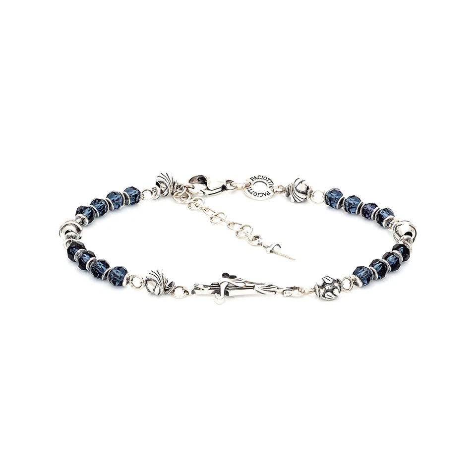 Bracciale da Uomo Cesare Paciotti in Argento 925 Braccialetto Pugnale Con pietre - Immagine 4 di 4