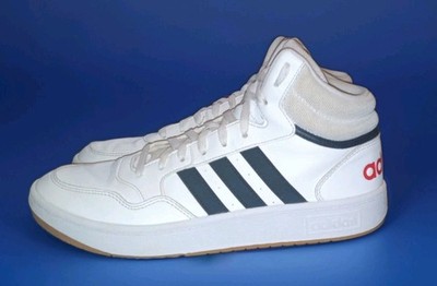 ADIDAS Men's Size 10 Hoops 3.0 MID White/Blue/Red Basketball Shoes