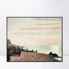 Framed Canvas Giclee Print Art Evening, Honfleur by Georges Seurat Home Decor