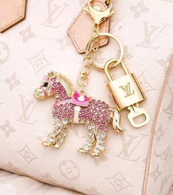 Authentic Louis Vuitton Gold Padlock with Unbranded Horse Pony Bagcharm Keycharm