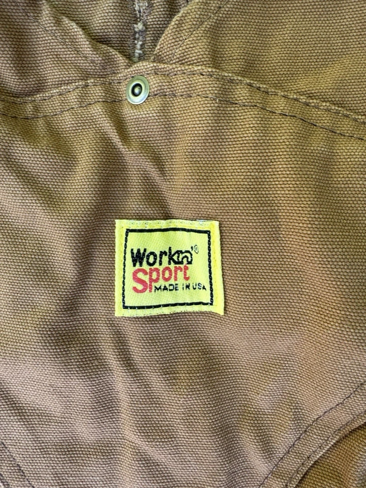 Work n Sport Men's Beige Denim Bib Overalls sz 50 X 30 New Without Tag 0029 - Image 2 of 4