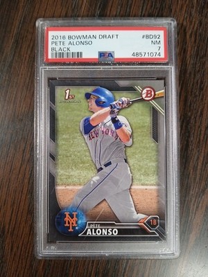 2016 Bowman Draft Pete Alonso BD-92 1st Prospect Paper Black /499 Rookie PSA 7