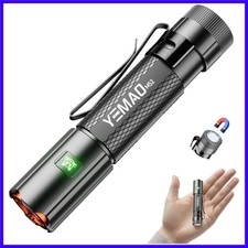 Emergency EDC Flashlight,Rechargeable 1500LM Mini Light - 6 Modes with Magnet...