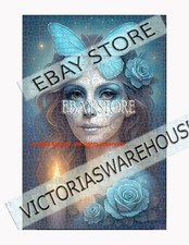 1000 piece jigsaw puzzle Sugar skull blue gothic celestial nocturnal