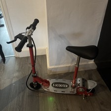 HOMCOM Foldable Powered Scooter with Adjustable Seat, Brake, Red