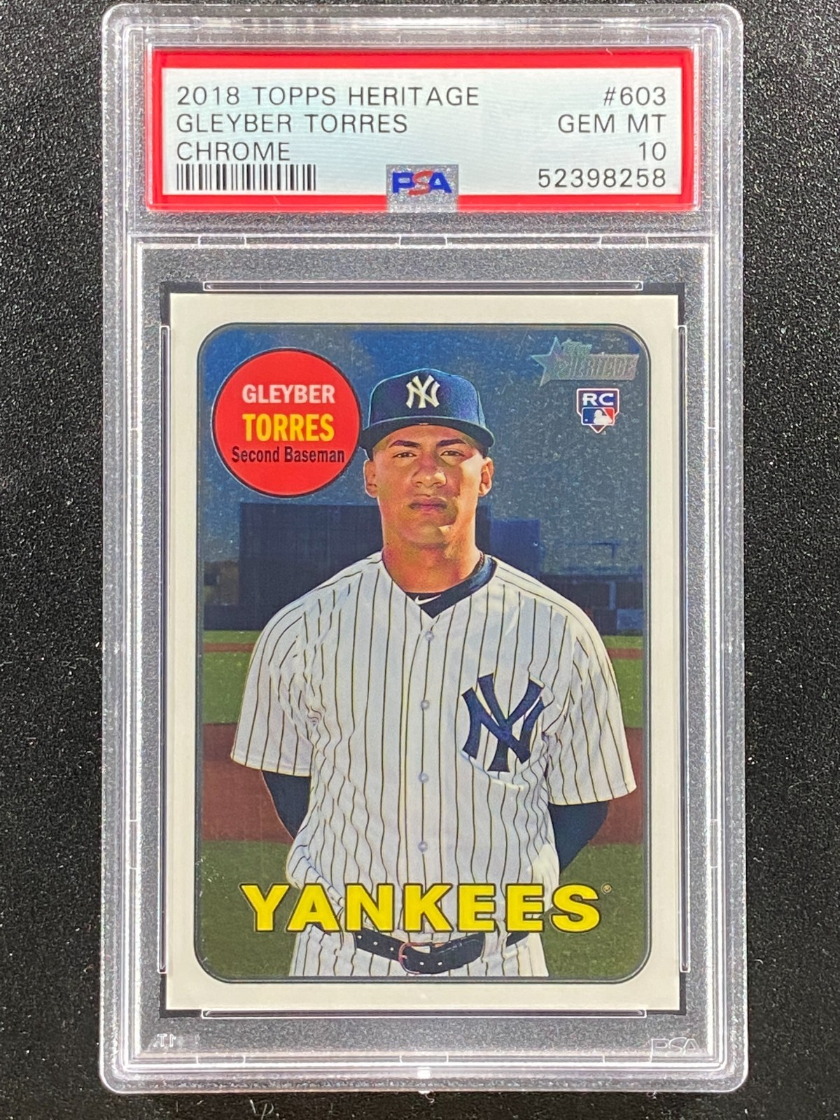 2018 Topps Heritage Chrome  #603  Gleyber Torres  RC  PSA 10  New York Yankees