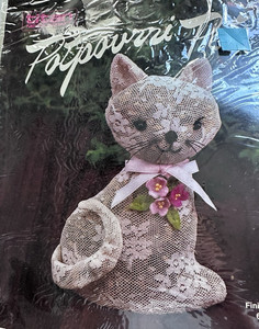 Vtg 1985 Titan Needlecraft Potpourri Pets Kitty Cat Kit Lace #1347 Sealed