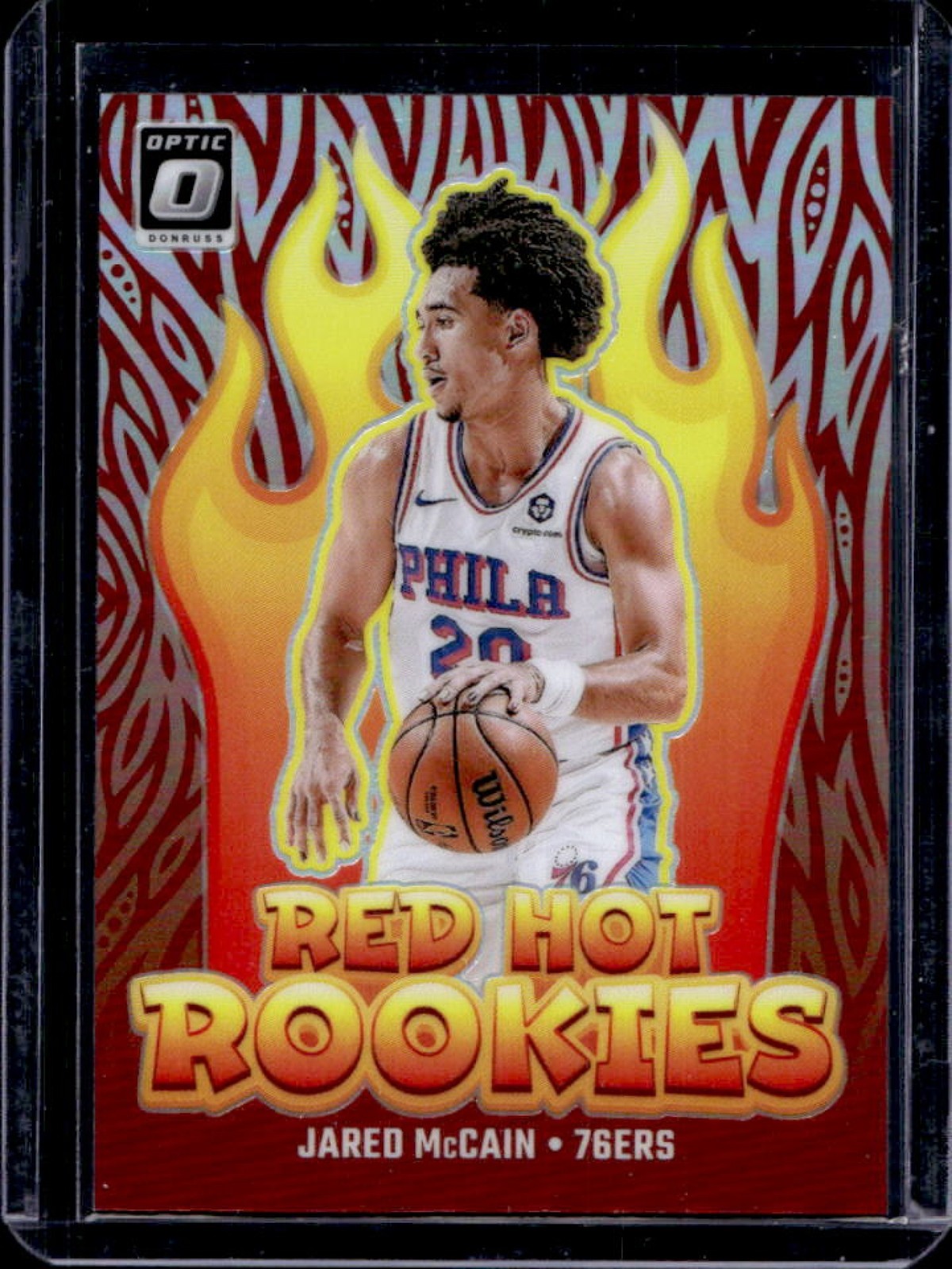 2024-25 Donruss Optic Jared McCain Red Hot Rookies Holo RC #12 76ers