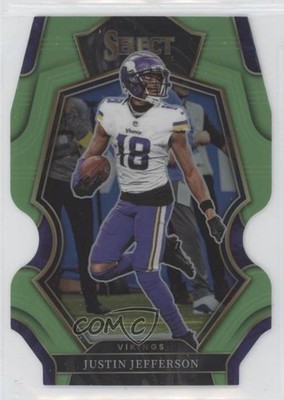 2022 Select Premier Level Neon Green Prizm Die-Cut 4/299 Justin Jefferson 03rx
