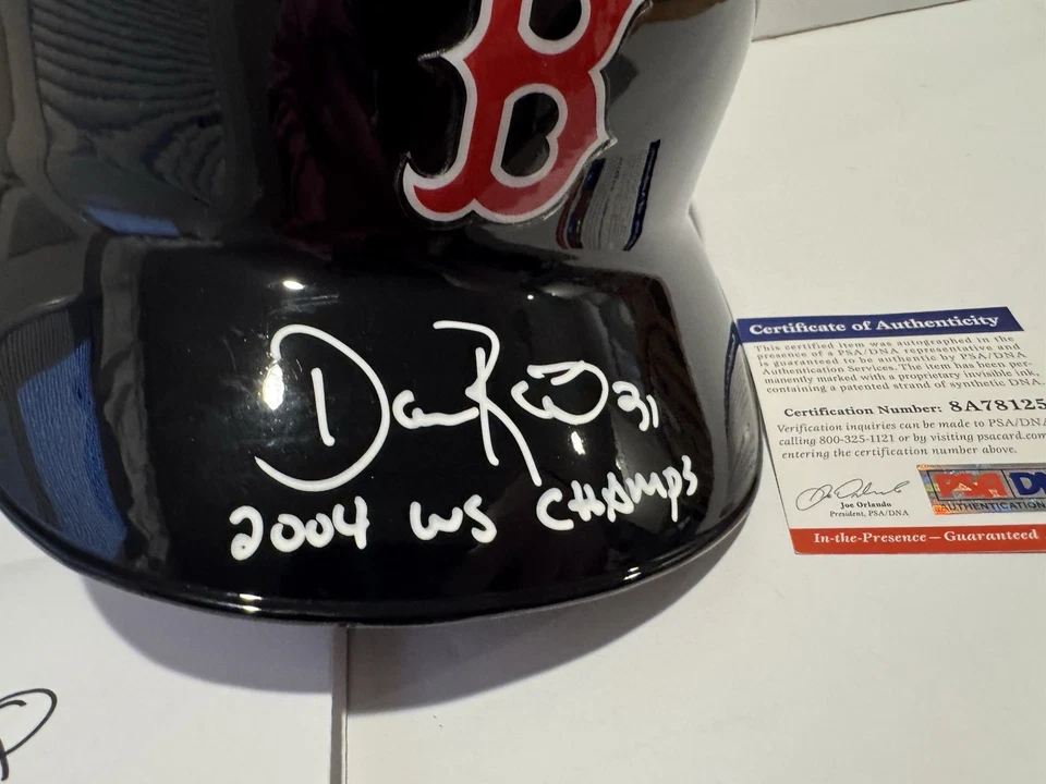 Dave Roberts Signed & Inscribed Boston Red Sox Full Size Batting Helmet PSA COA - Image 2 of 4