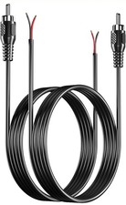 RCA Male to Speaker Wire Cable 6.6 ft Black 2 Pack Universal Compatible 1:1 