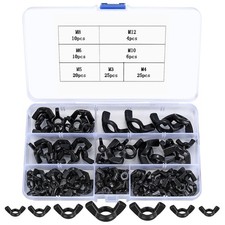 100 Pcs Wing Nuts Assortment Kit, Carbon Steel Wingnuts, Butterfly Nuts Wing Nut